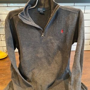 Boys Polo Ralph Lauren Charcoal cotton 1/2 zip size 10/12